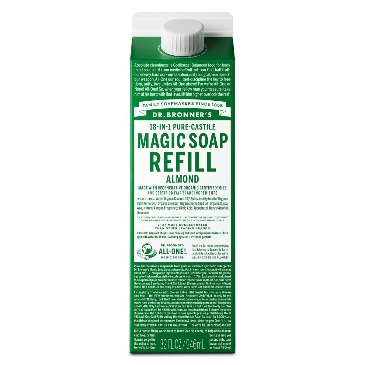 Almond - Pure-Castile Magic Soap Refill